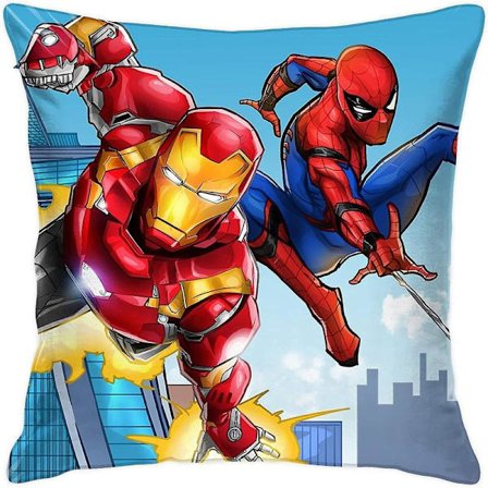 Spider-Man & Iron-Man Dekorativa örngott designade som ett för fans kuddfodral - Iron-man & spider-man