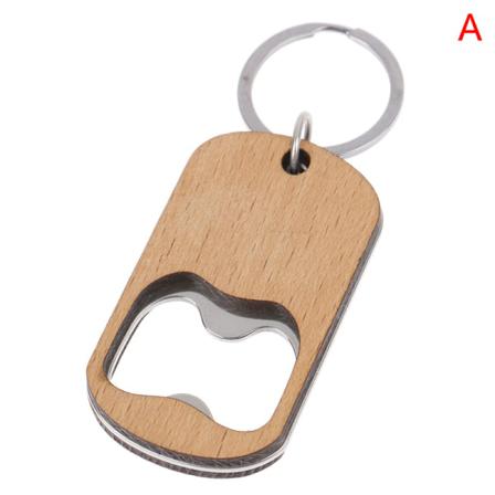 Träflasköppnare Nyckelring Trä Unik Creative Gift Can Op