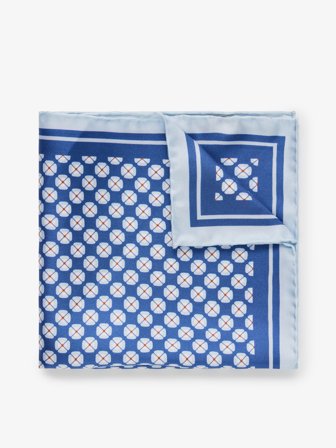 John Henric Men's Blue & Light Blue Pocket Square Size Onesize