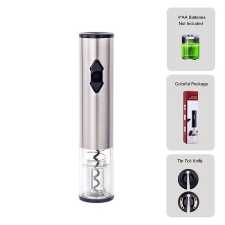 Automatisk elektrisk proptrækker til rødvin, druevinflaskeåbner, belyst folieskærer