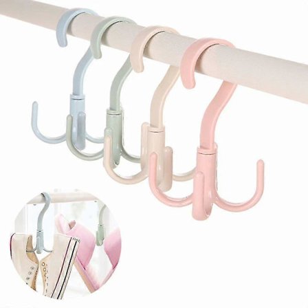 Badrums Multifunktionell Rotationskrok Hängare Handduksställ Väggkrok Fyra Klor Plast (Paket med Fyra)