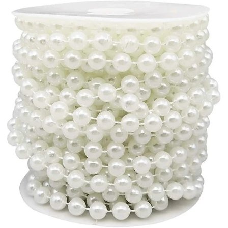 8MM Tekohelmiä Helminauha Helminauharulla Hääjuhlakoristeluun (Valkoinen, 10M)