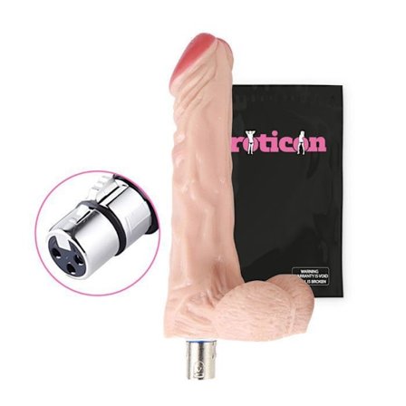 Gode - Eroticon - Realistisk - 16,5 CM - Vaginal och anal användning - 3XLR-kontakt