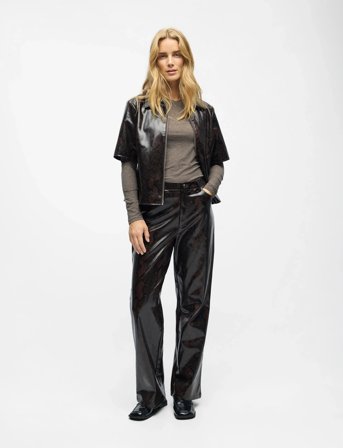 Object Objebba Hw Straight Snake Pant 141 - Brown - 42