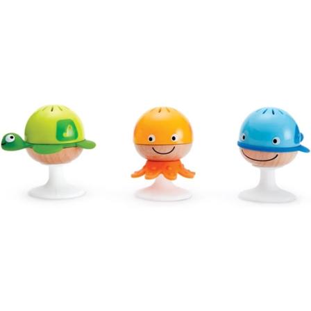 Rattle Set | Tre sødyr sugekoppe-rasle legetøj, Baby pædagogisk legetøjssæt, Multi, 5'' x 2'' (E0330)