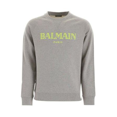 Balmain Contrast Logo-print Tröja grå, Dam, Dam, Storlek: 2XL