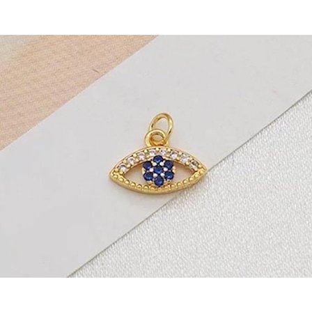 Guldpläterat smycke m. nazar utskuret mönster med färgad sten