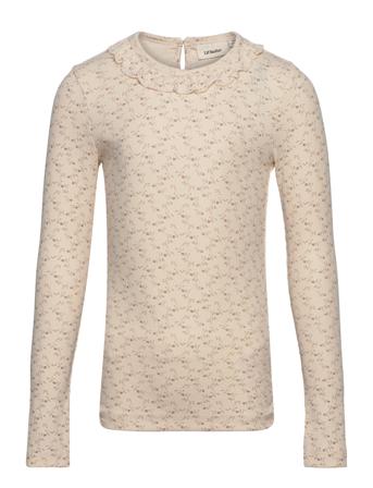 Nmfgago Ls Slim Top Aop Sep Lil Beige Lil'Atelier
