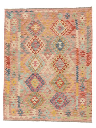 Hand Woven Kilim Afghan Old Style Rug 156X197 Brown/Orange