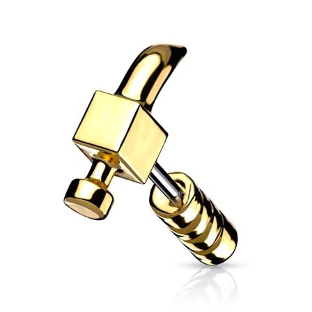 Hammarformad Tragus/Cartilage Studa i Guld IP-316L stål