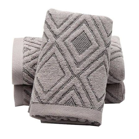 Käsipyyhesetti, 2 kpl, timanttikuvio, 100 % puuvillaa, imukykyinen pehmeä pyyhe kylpyhuoneeseen, 34*74 cm