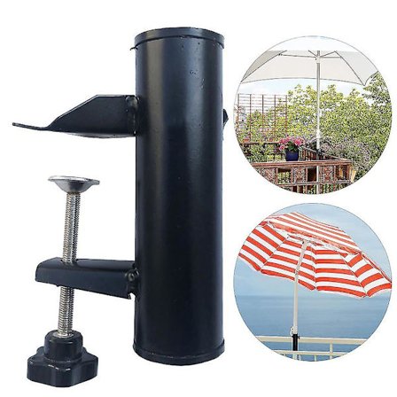 Parasollfäste Klämma Uteplats Parasollfäste Solskyddsfäste Balkong Parasollhållare Svart