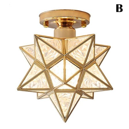 Femarmet stjerne taklampe - Hall, Gang, Balkong - Små lamper - Jernkunstlampe - Gull