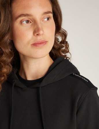 Calvin Klein Jeans Logo Elastic Hoodie - Black - L