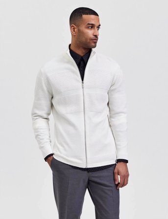 Selected Slhmaine Ls Knit Cardigan W - White - XL