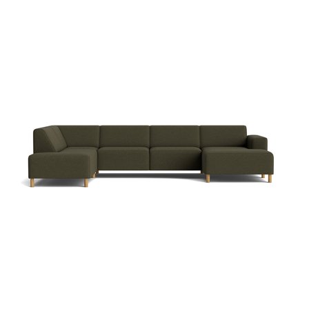 Seam U-sofa, højrevendt - Loop Grøn - 344x206x78 - Sofa, u-sofa