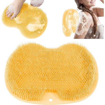 Fot- och Ryggskrubbare för Duschen – Väggmonterad, Bathroom Foot Massage Pad, Silicone Suction Non-Slip, Dusch Fot Skrubbmatta, Exfolierande Badkudde