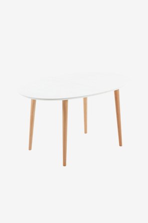 Kave Home - OAKLAND bord 140(220)x90 cm - Hvit - Spisebord - Fra Homeroom