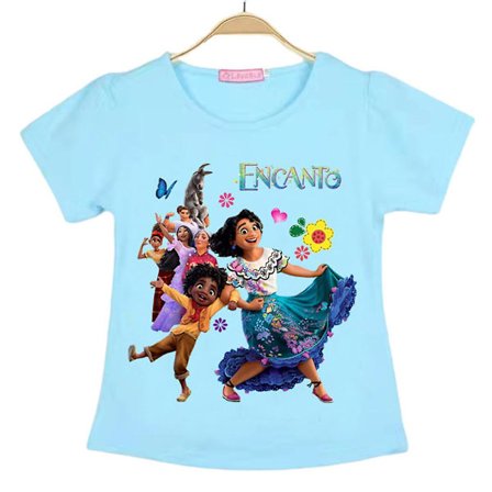 4-8 År Barn Flickor Encanto Tryck T-shirt Sommartoppar
