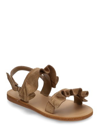 Mango Sandals With Ruffle Straps - Brown - 21