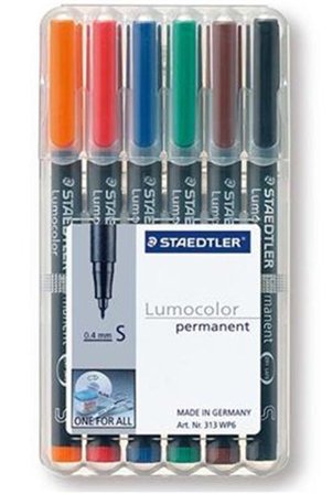 Staedtler Lumocolor 313 - Markør - permanent - 0.4 mm - superfin - pakke med 6