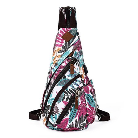 Multifunktionel afslappet skuldertaske åndbar crossbody taske lærred lynlås brysttaske