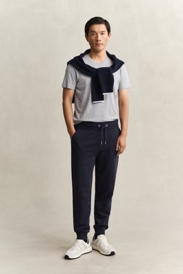 GANT - Joggebukser med liten shield-logo til herre evening blue