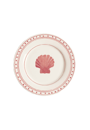 Pick A Poppy Shell Tallrik - 28 Cm Glas & porslin Rosa