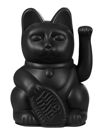 Vinkende Kat - Maneki-Neko Mini Lucky Cat - Black Home Decoration Decorative Accessories-details Porcelain Figures & Sculptures Black Donkey