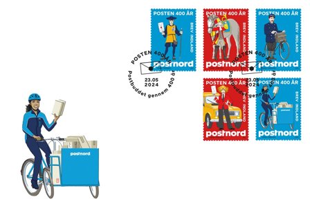 Danmark - Postbuddet gennem 400 år INDLAND - Førstedagskuvert