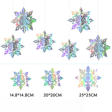 6 Delar Vinter Julfest Dekorationer 3d Snowflake Colorful
