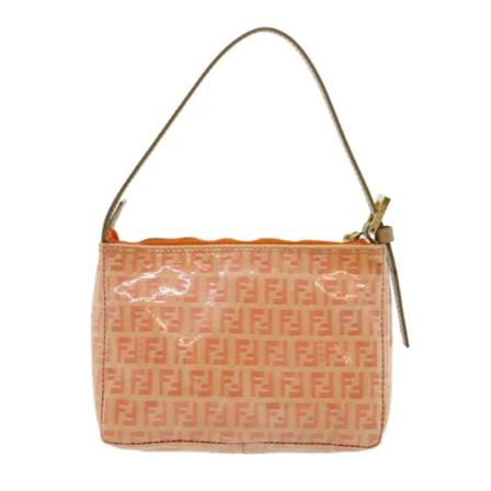 Fendi Vintage, Pre-owned Coated canvas handbags Oranje, Dames, Maat:ONE Size,leer