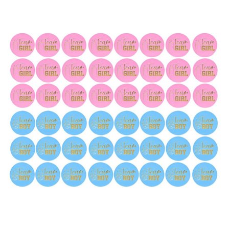 48 Stykker Kjønnsavsløring Klistremerker Spill Lag Gutt & Lag Jente Perfekt Kjønnsavsløring Festutstyr Bo