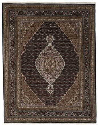 Tabriz Royal Vloerkleed Oosters Zwart/Bruin (Wol, India)