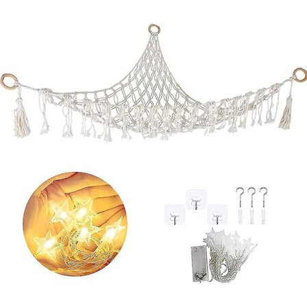 Dyr med lys kæledyrsnet til fyldte dyr hjørne hængende fyldt dyr opbevaringsholder bamse net til børneværelse