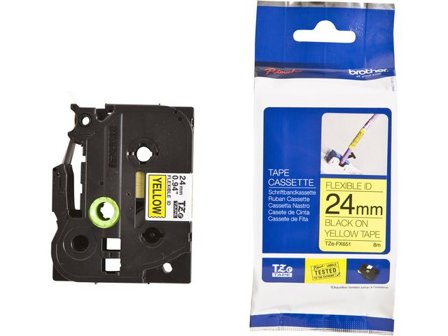 Brother Tape TZEFX651 24mm svart på gul - Lyreco - Kontorsmaskiner - Märkmaskiner och tape - Tape - Brother TZ