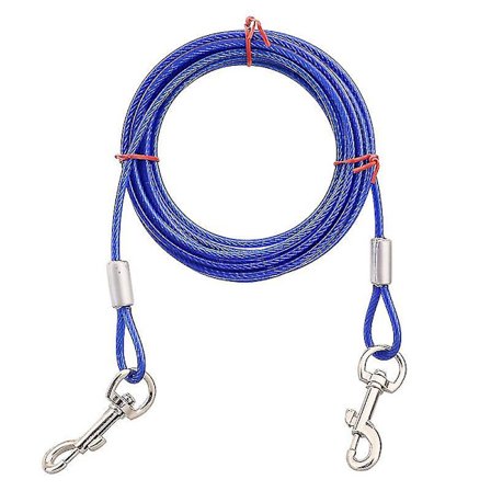 10m ståltråd hundebånd for to hunder anti-bitt tjor utendørs kobbel dobbel kobbel