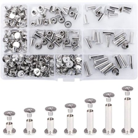 230 stk Metallbindeskruer Chicago-skruer 5/6/8/10/12/15/18