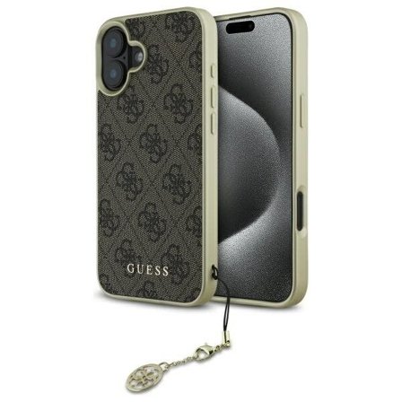 Guess 4G Charms Collection iPhone 16 Plus kotelo - ruskea