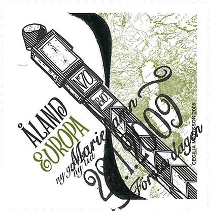 Åland - Ny grænse/ny tid - Stemplet frimærke