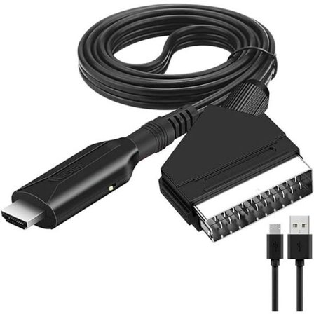 ING HDMI til SCART-konverter - HDMI-adapter - med USB-strøm - Svart