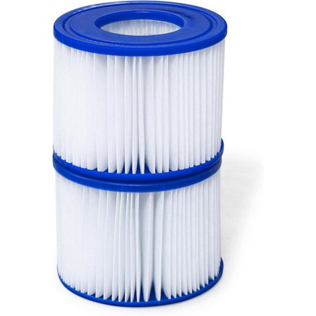 2-pak Filterpatron til spabad (Type VI) - Erstatning til oppustelige spabade, kompatibel med de fleste 4-personers bærbare spabade, 10,7 cm L