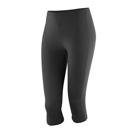 Spiro Womens/Ladies Softex Capri Sports Leggings M Black