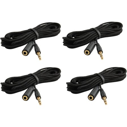 Quizspil Svar Buzzer Standalone System LED Belyste Knapper 4,5 m Forlængerkabler Pakke med 4