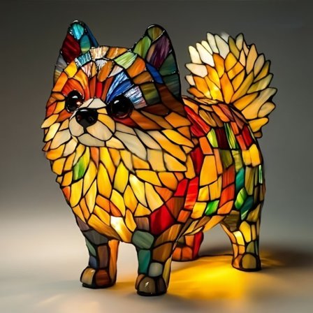 1-pak Ny Pomeranian Lampe Hjem Desktop Dekoration