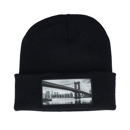Public Domain - Noir cuff Bonnet - Bridge Beanie Black Cuff @ Hatstore
