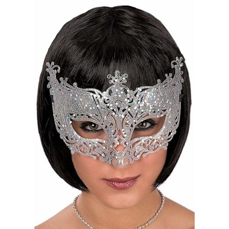 Ansiktsmask - Mask in silver with glitter