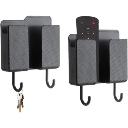 2 kpl Monikäyttöinen Seinään Kiinnitettävä Säilytyslaatikko, Itsekiinnittyvä Seinään Kiinnitettävä Kaukosäätimen Pidike, Musta Seinään Kiinnitettävä 