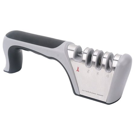 Professionel knivsliber, 4-i-1 køkkensliber til knive og sakse, knivsliber med skridsikker bund, kompatibel med alle knive