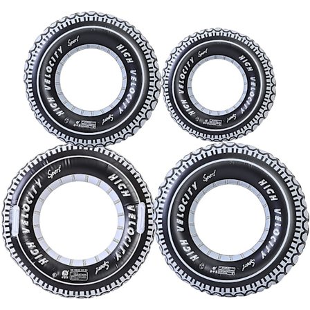 4 stk Dekktube Svømme Ring Oppblåsbare Dekk Basseng Flytere Oppblåsbare Svømme Ring